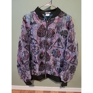 Meow Wolf x HS Factory Bomber Jacket Small Oversized Lightweight Reversible Mesh